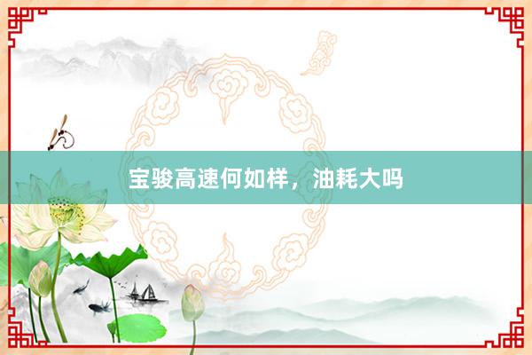 宝骏高速何如样，油耗大吗